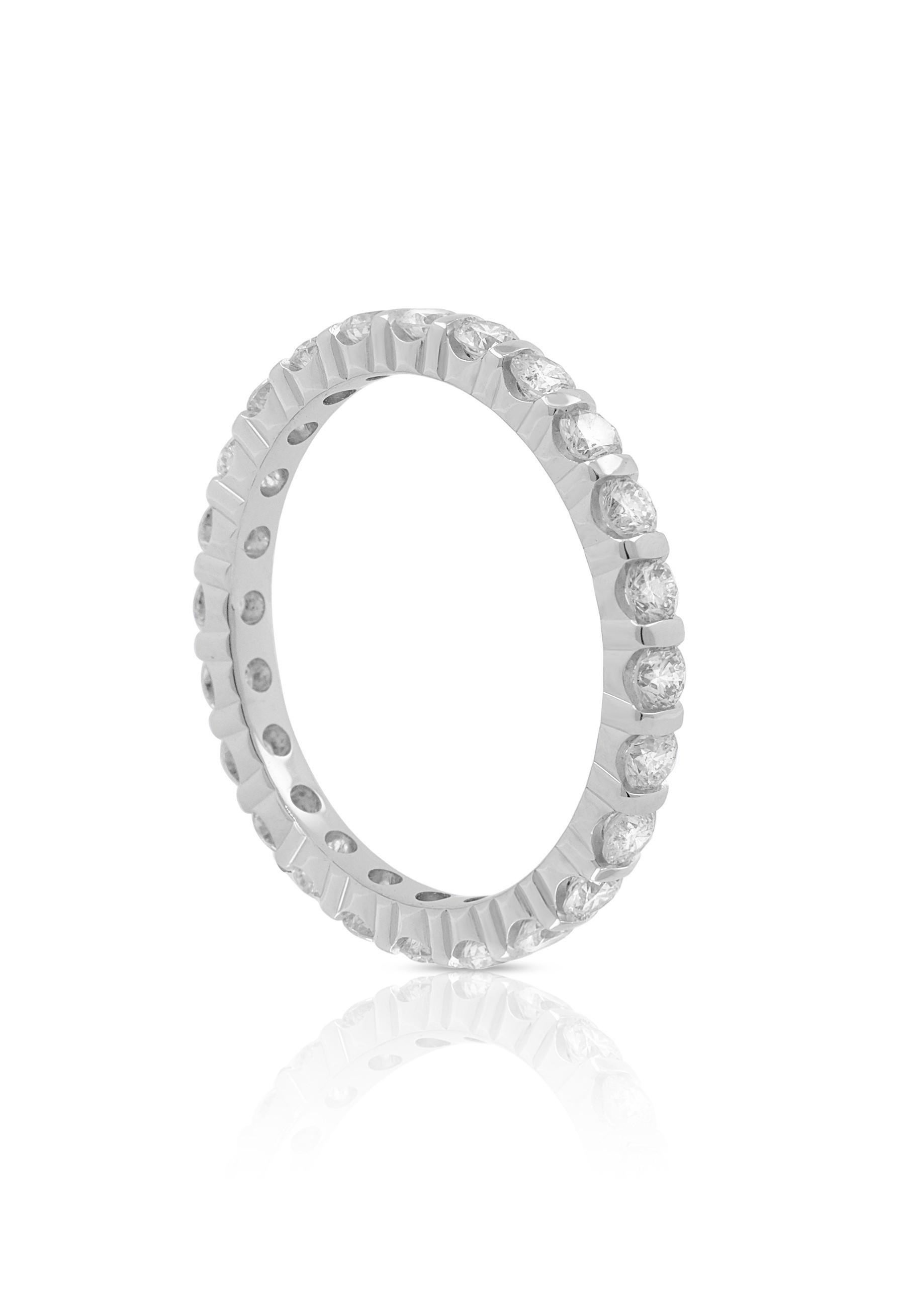Mémoire Ring Diamant 1.00ct. Weissgold 750 Damen Silber 56 von MUAU Schmuck