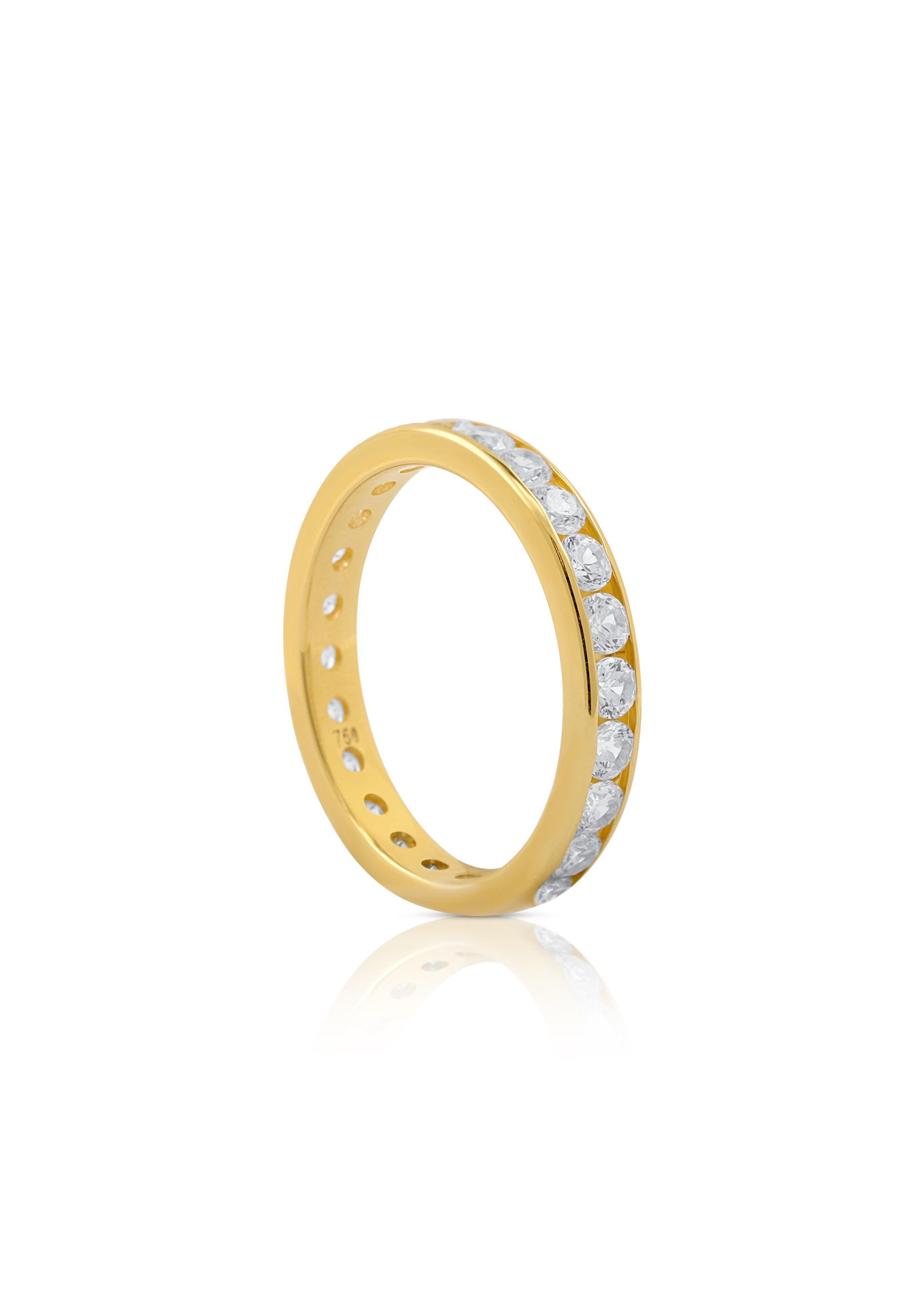 Memoire Ring Gelbgold 750 Zirkonia Damen Gelbgold 53 von MUAU Schmuck