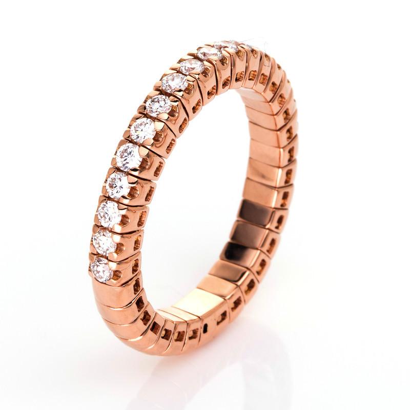 Mémoire-ring 750/18k Rotgold Diamant 0.46ct. Damen Gold 53 von MUAU Schmuck