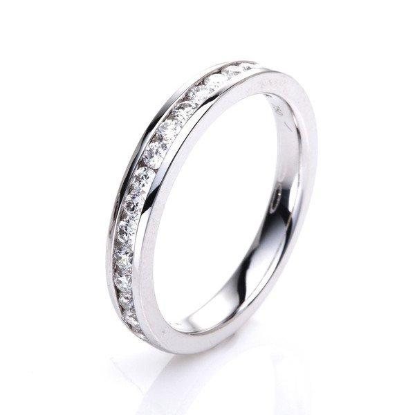 Mémoire-ring 750/18k Weissgold Diamant 0.48ct. Damen Silber ONE SIZE von MUAU Schmuck