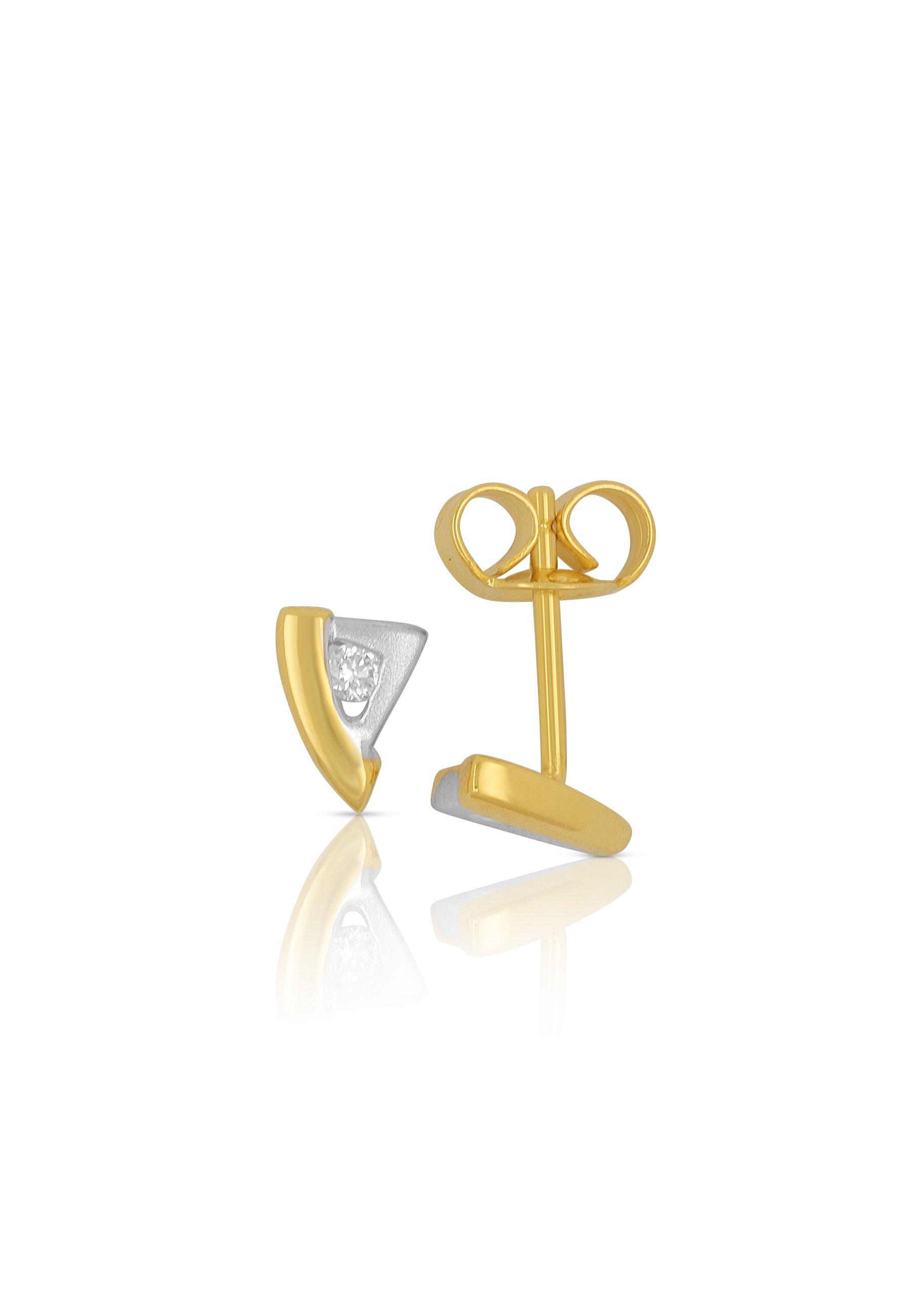 Ohrstecker Bicolor Gelb-/weissgold 750 Diamant 0.06ct. 7x5mm Damen Gold ONE SIZE von MUAU Schmuck