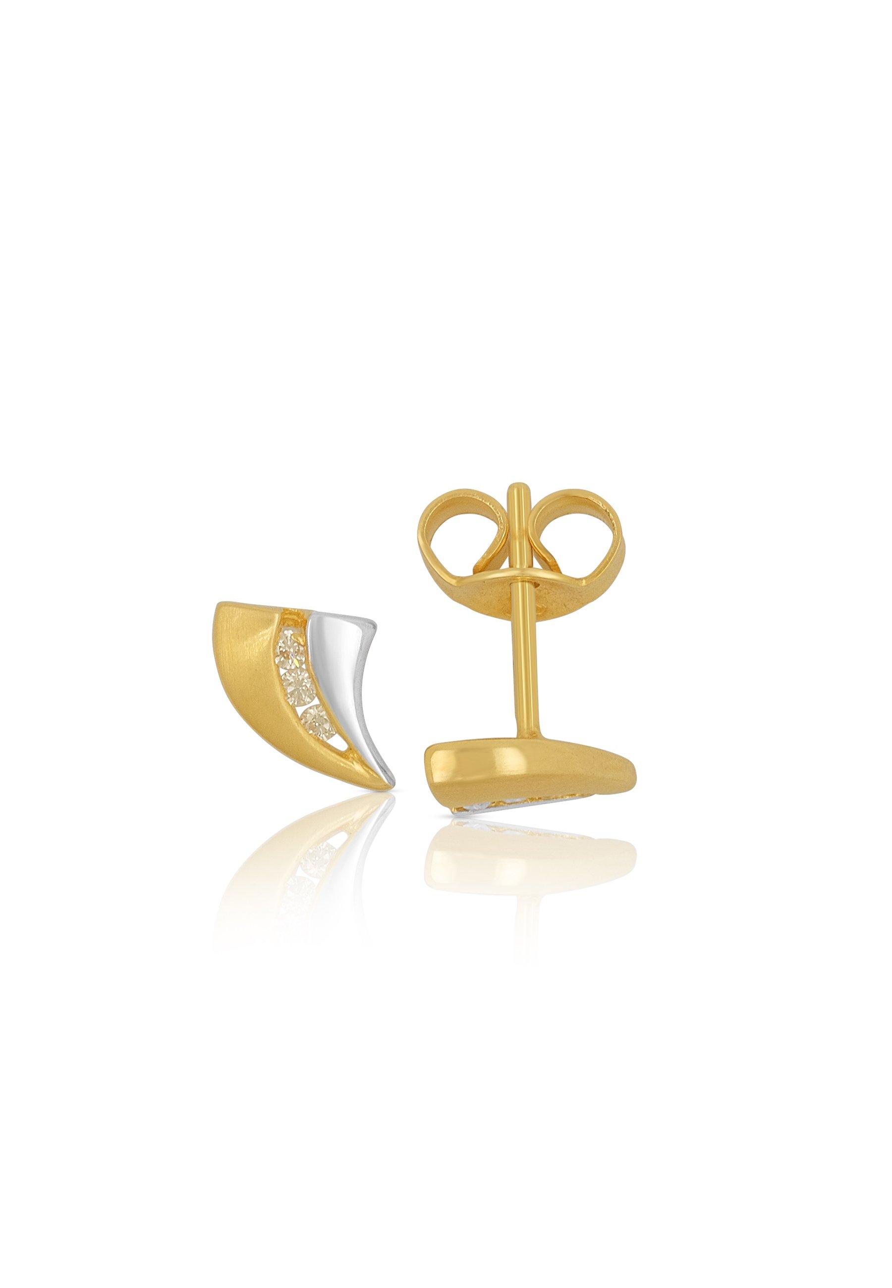 Ohrstecker Bicolor Gelb-/weissgold 750 Diamant 0.06ct. 8x6mm Damen Gold ONE SIZE von MUAU Schmuck