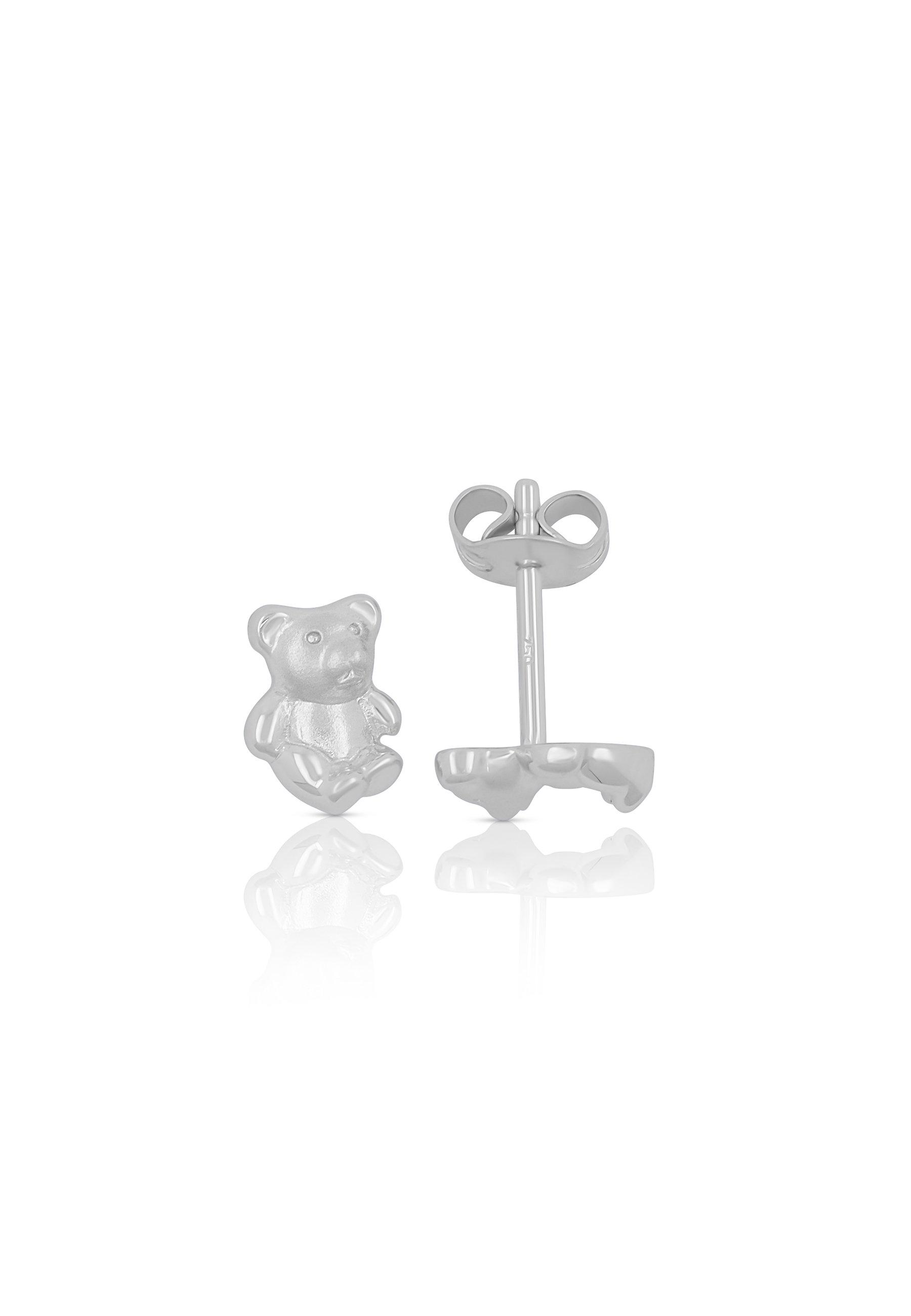 Ohrstecker Weissgold 750, 8x6mm Damen Silber ONE SIZE von MUAU Schmuck