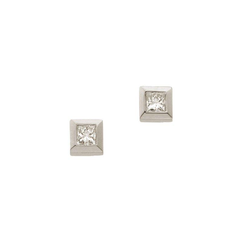 Ohrstecker Weissgold 750 Diamant 0.075ct. 4mm Damen Silber ONE SIZE von MUAU Schmuck