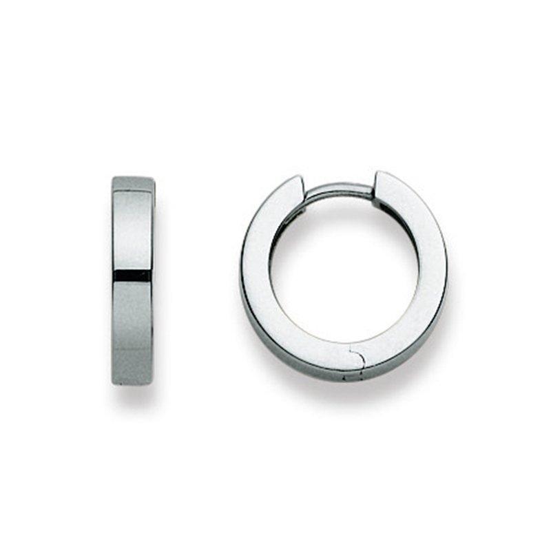 Scharnier-creolen Weissgold 750, 15mm Damen Silber 15mm von MUAU Schmuck