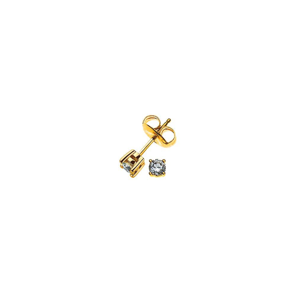 Solitär Ohrstecker 4-griff-fassung Gelbgold 750 Brillanten 0.15ct. 3.5mm Damen Gelbgold ONE SIZE von MUAU Schmuck