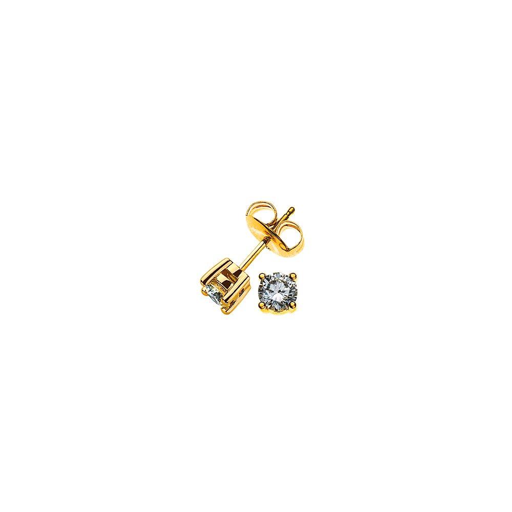 Solitär Ohrstecker 4-griff-fassung Gelbgold 750 Brillanten 0.34ct. 5mm Damen Gelbgold ONE SIZE von MUAU Schmuck