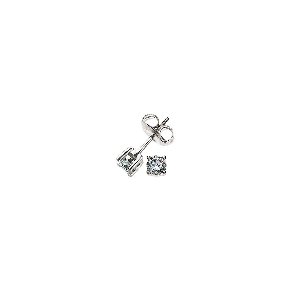 Solitär Ohrstecker 4-griff-fassung Weissgold 750 Brillanten 0.20ct. 4mm Damen Silber ONE SIZE von MUAU Schmuck