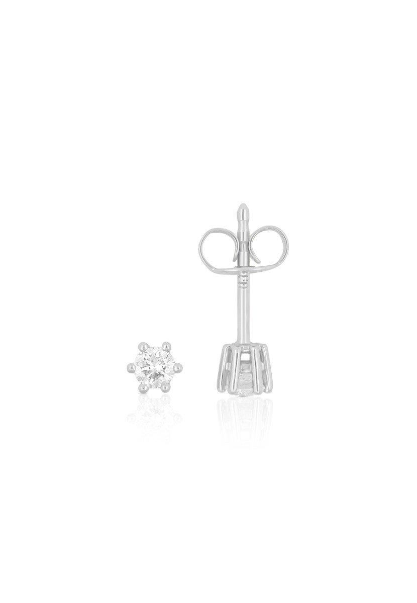 Solitär Ohrstecker 6-griff-fassung Weissgold 750 Brillanten 0.20ct. 5mm Damen Silber ONE SIZE von MUAU Schmuck