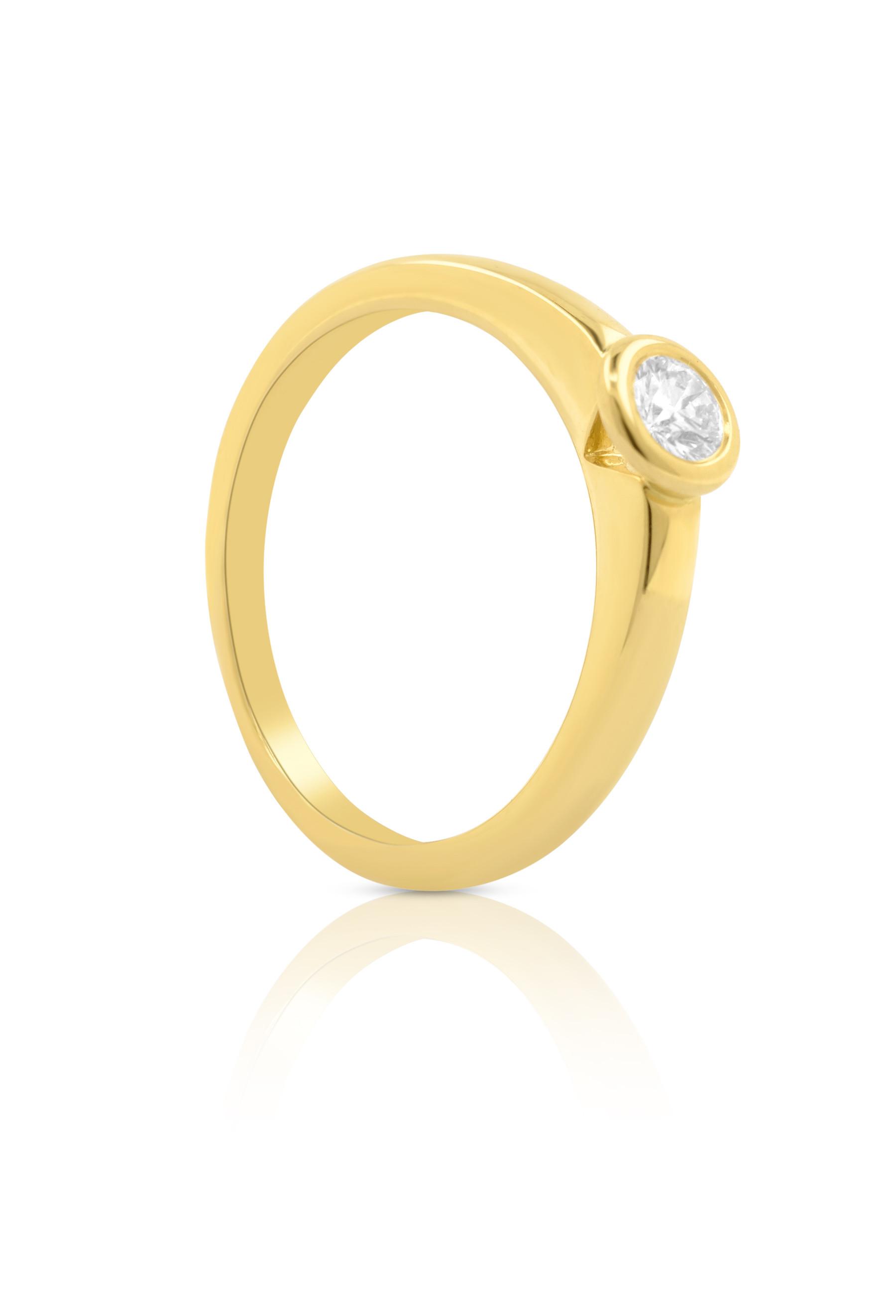 Solitaire Ring Diamant 0.20ct. Gelbgold 750 Damen Gelbgold 56 von MUAU Schmuck