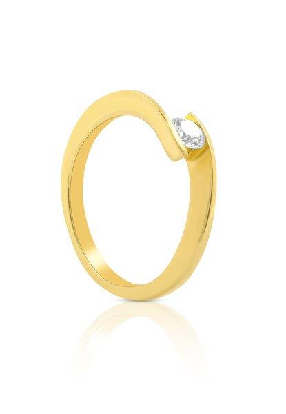 Solitaire Ring Diamant 0.25ct. Gelbgold 750 Damen Gelbgold 54 von MUAU Schmuck