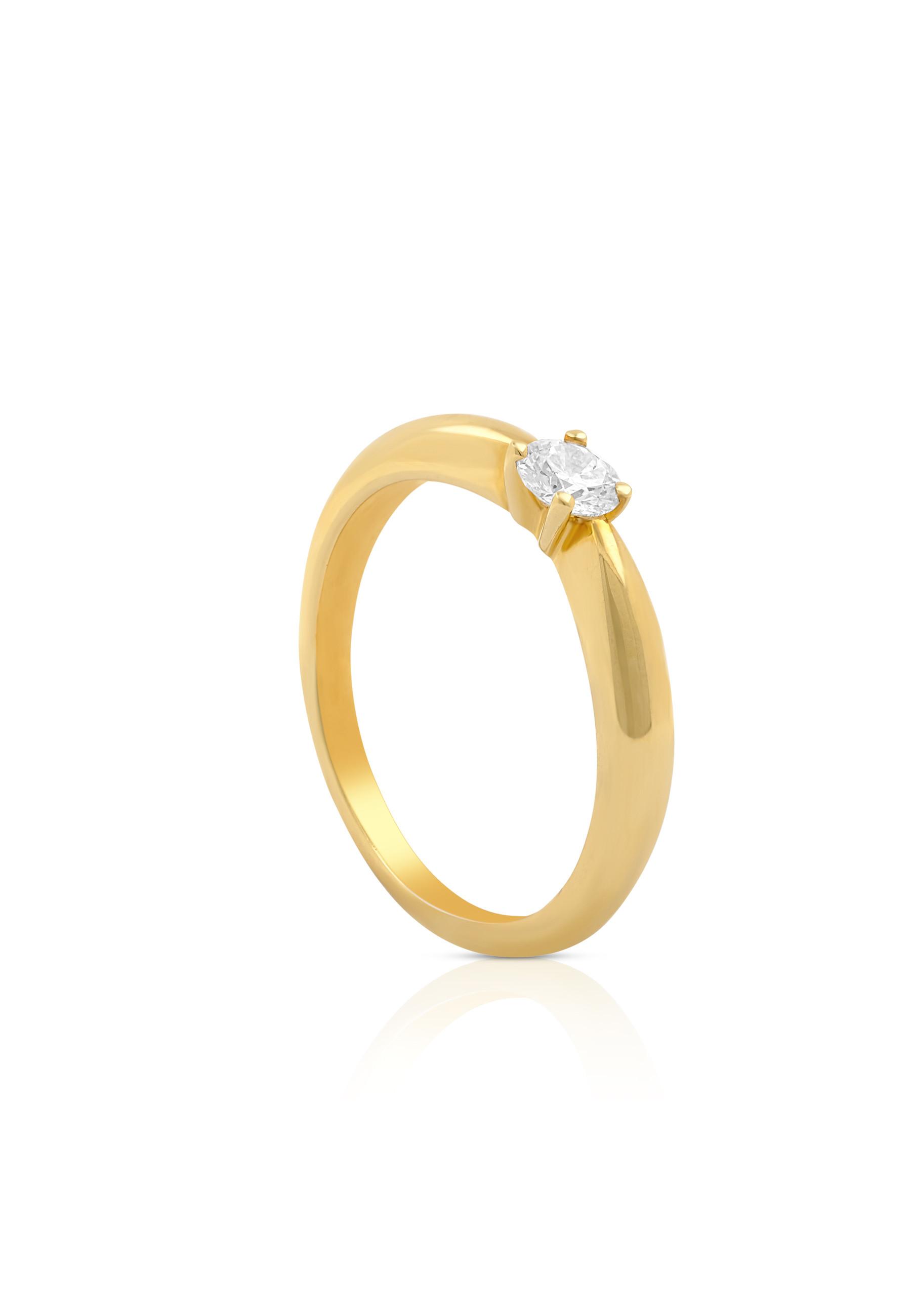 Solitaire Ring Diamant 0.25ct. Gelbgold 750 Damen Gelbgold 56 von MUAU Schmuck