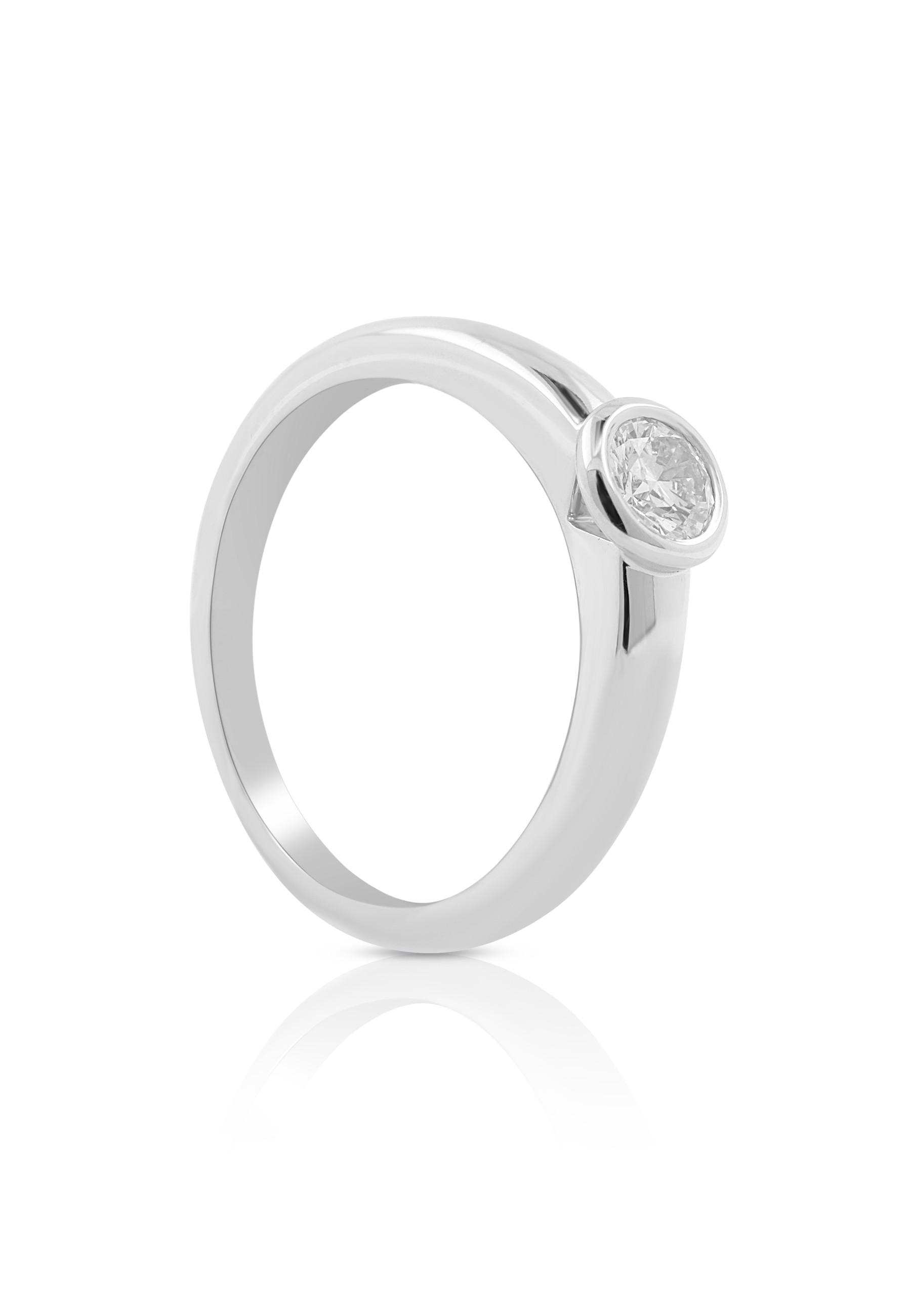 Solitaire Ring Diamant 0.30ct. Weissgold 750 Damen Silber 54 von MUAU Schmuck