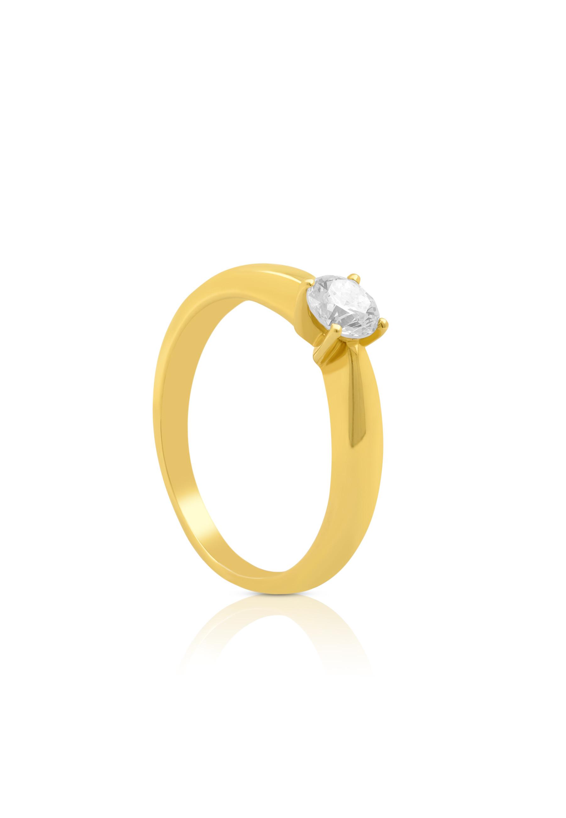 Solitaire Ring Diamant 0.40ct. Gelbgold 750 Damen Gelbgold 52 von MUAU Schmuck
