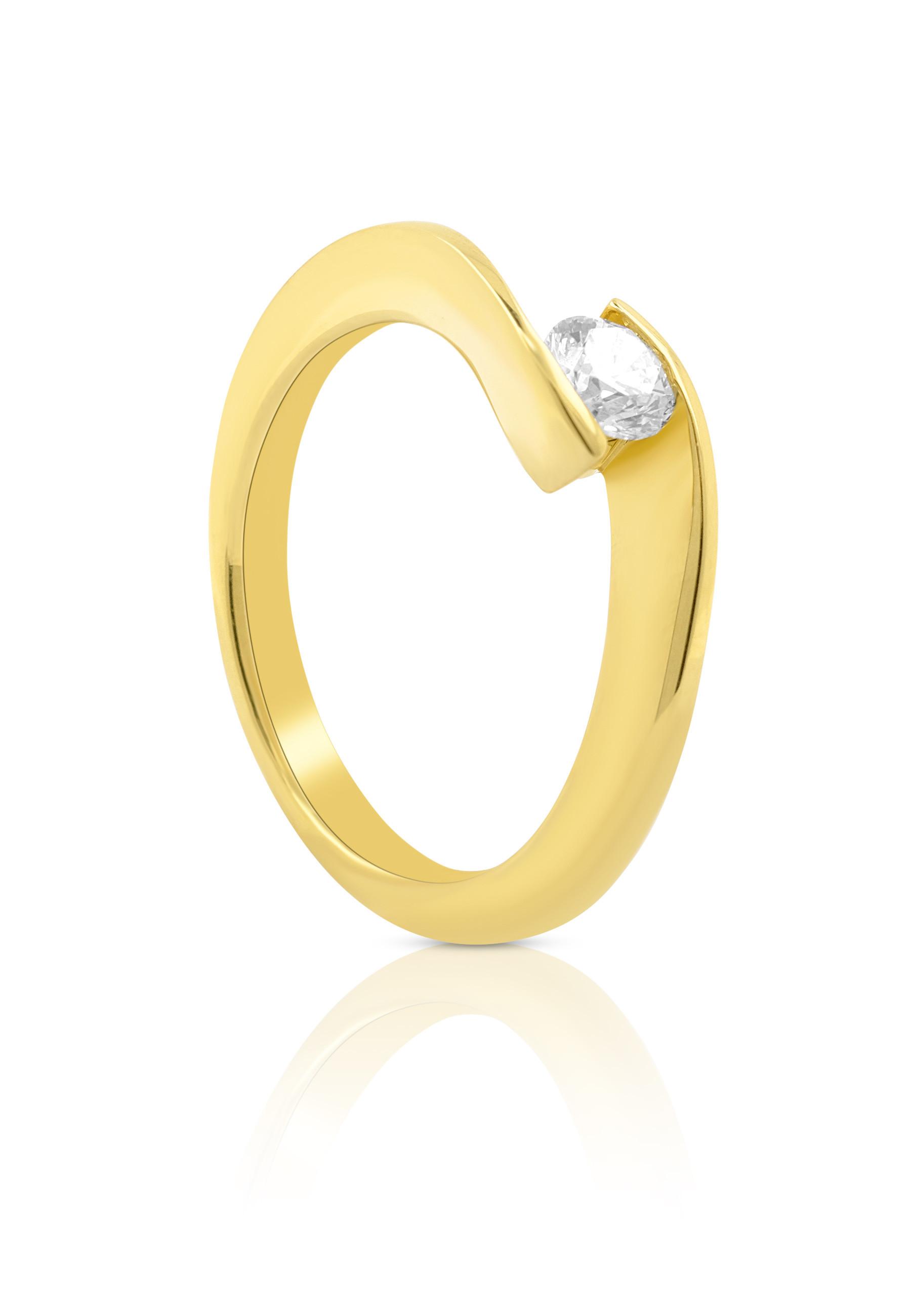Solitaire Ring Diamant 0.40ct. Gelbgold 750 Damen Gelbgold 56 von MUAU Schmuck