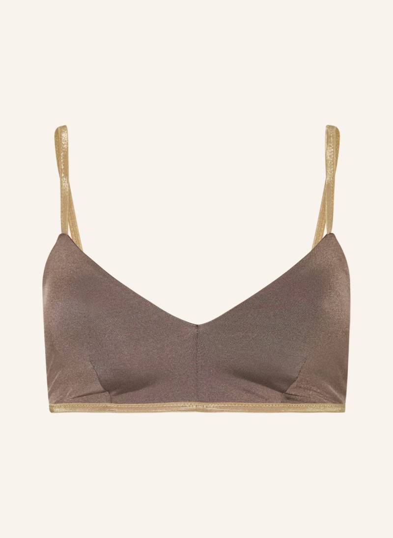 Mymarini Bralette-Bikini-Top Classic Shine Zum Wenden Mit Uv-Schutz 50+ braun von MYMARINI