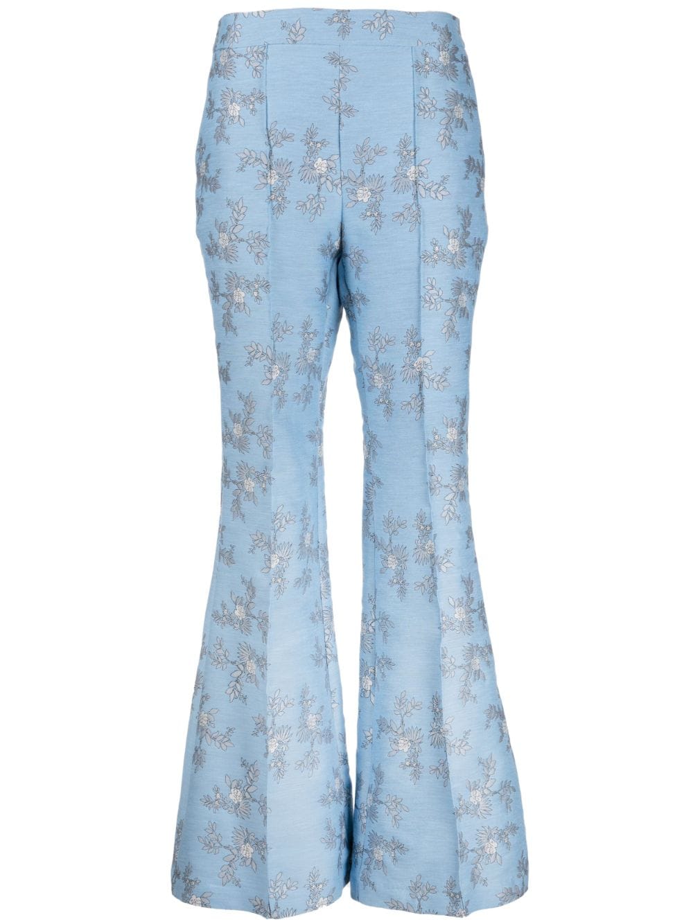 Macgraw Circa 72 floral-jacquard flared trousers - Blue von Macgraw