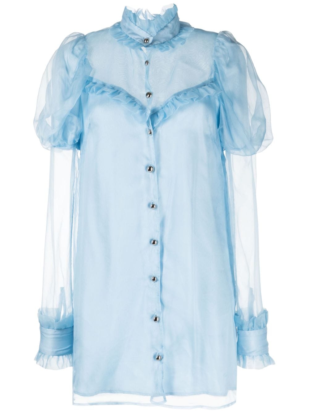 Macgraw Lighthouse ruffled silk dress - Blue von Macgraw