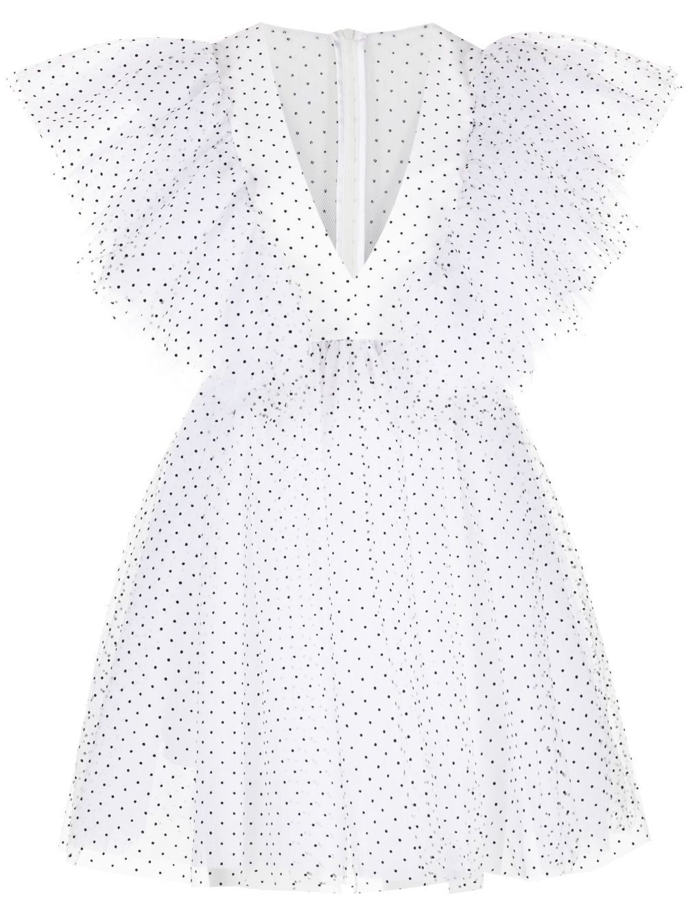 Macgraw Tabetha micro-dot print flared dress - White