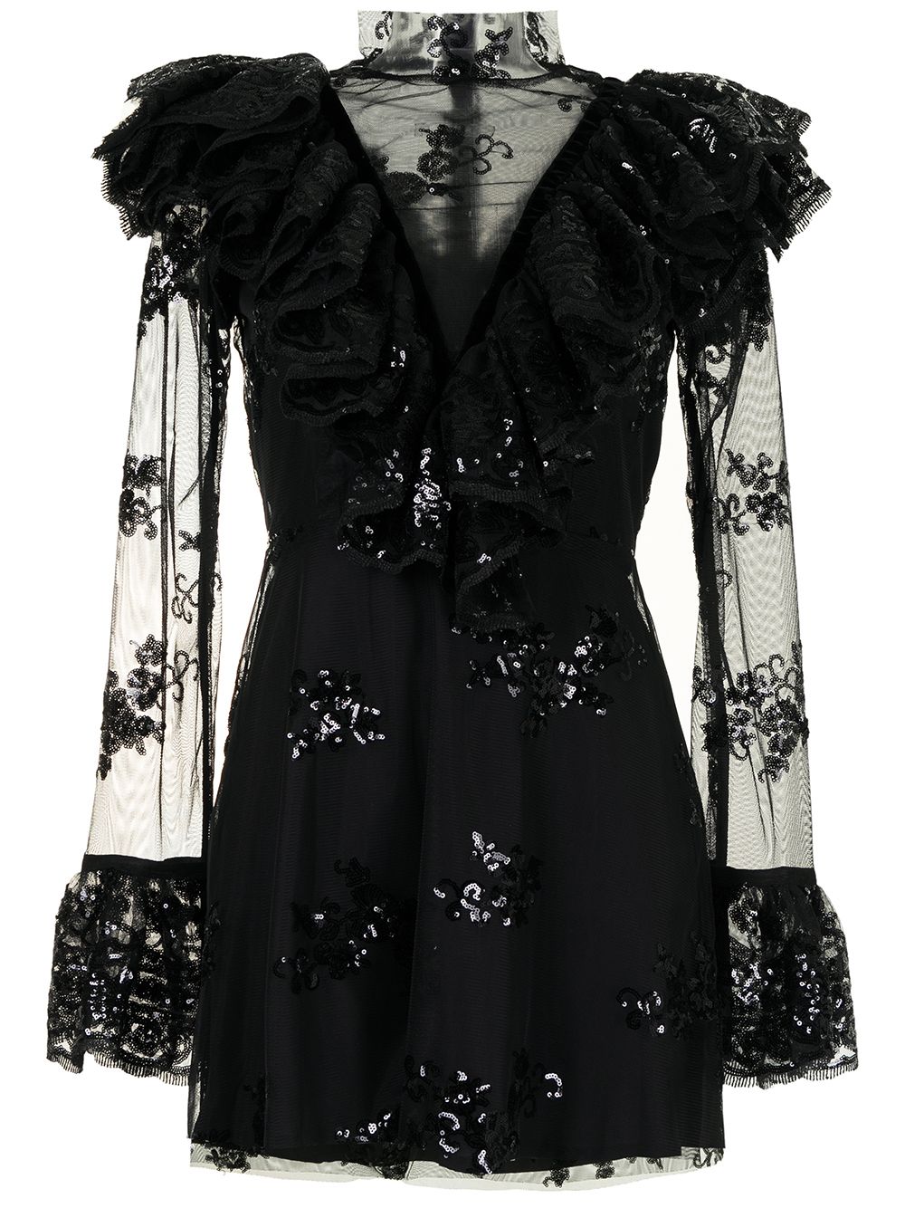 Macgraw sheer panel sequin minidress - Black von Macgraw