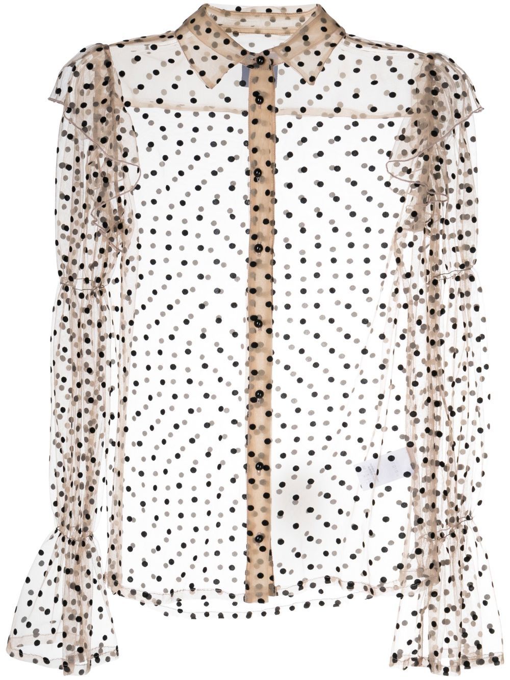 Macgraw sheer polka-dot tulle shirt - Neutrals von Macgraw