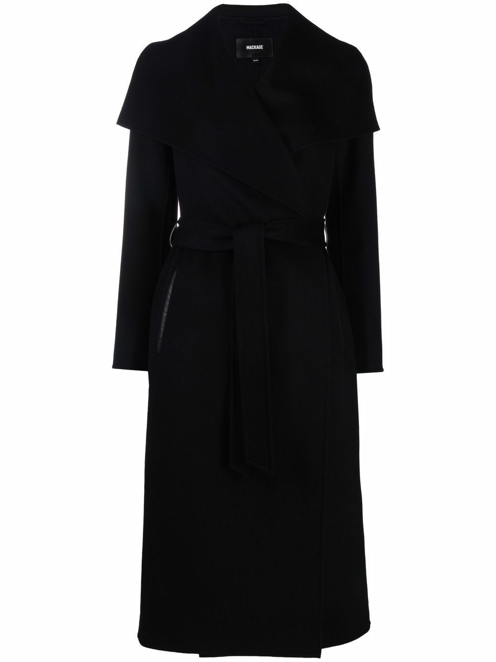 Mackage draped belted wool coat - Black von Mackage