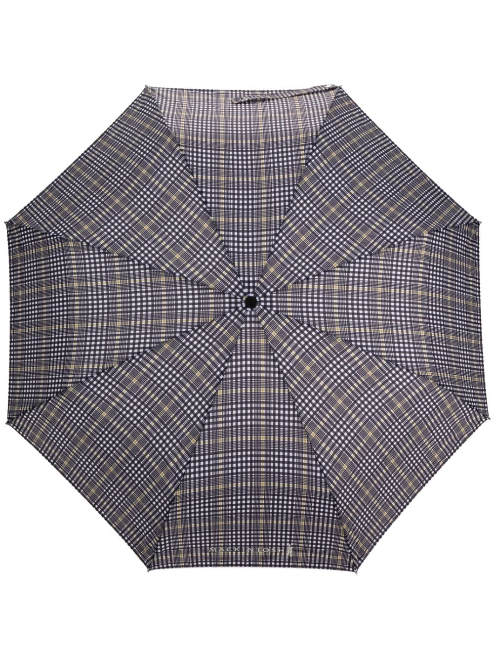 Mackintosh AYR check-pattern automatic telescopic umbrella - Black von Mackintosh