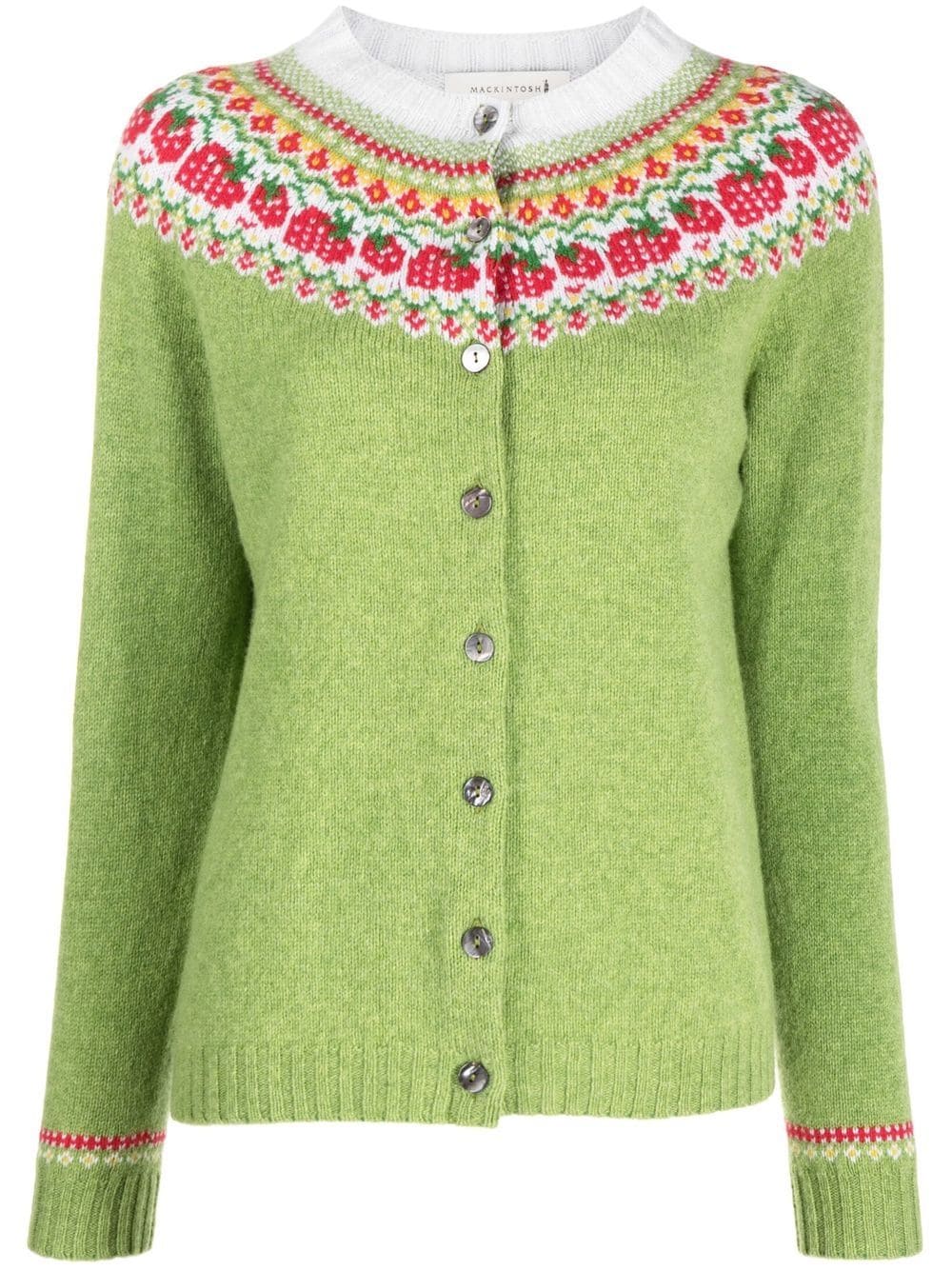 Mackintosh KILLIAN Fair Isle knit cardigan - Green von Mackintosh