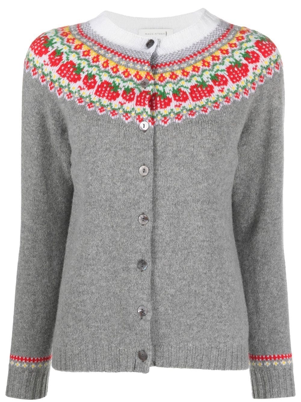 Mackintosh KILLIAN Fair Isle knit cardigan - Grey von Mackintosh