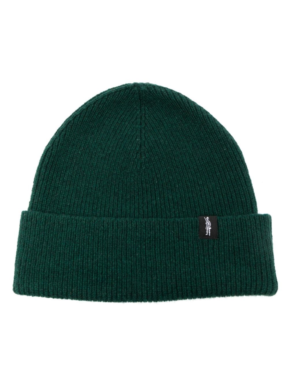 Mackintosh logo-patch ribbed cashmere beanie - Green von Mackintosh