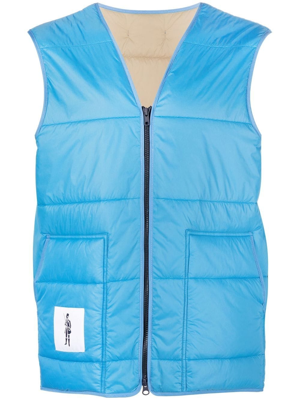 Mackintosh patch-detail V-neck gilet - Blue von Mackintosh