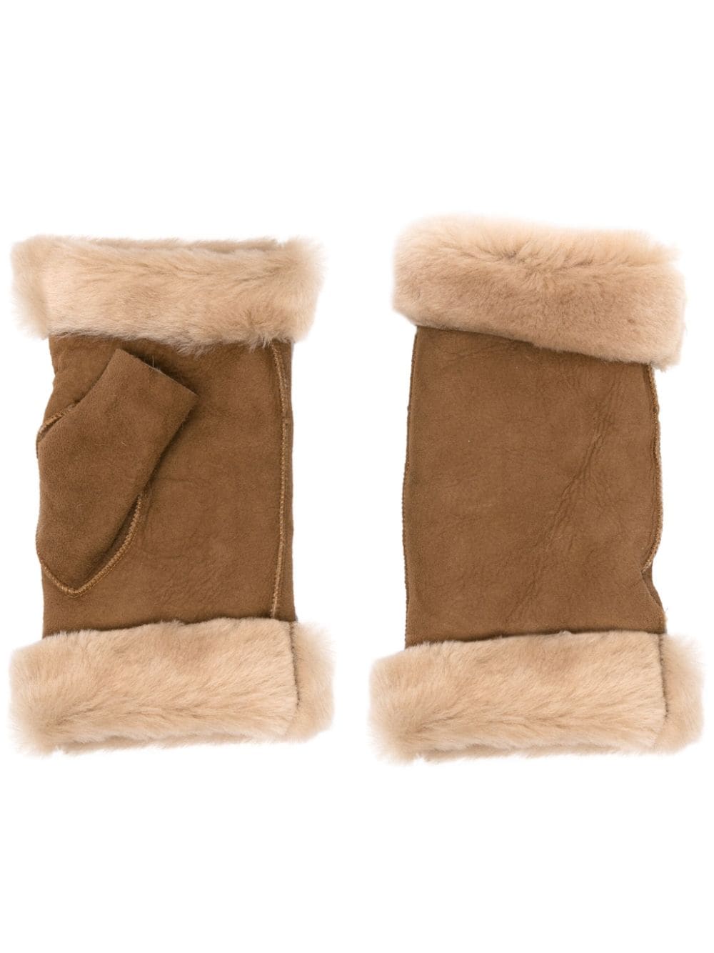 Mackintosh shearling-trim fingerless gloves - Brown von Mackintosh