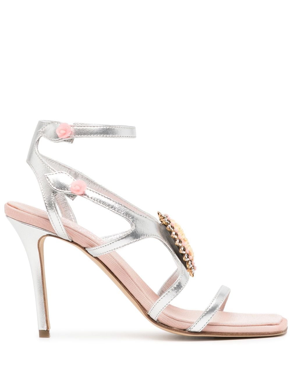 Madison.Maison Postino 95mm charm-strap sandals - Silver von Madison.Maison