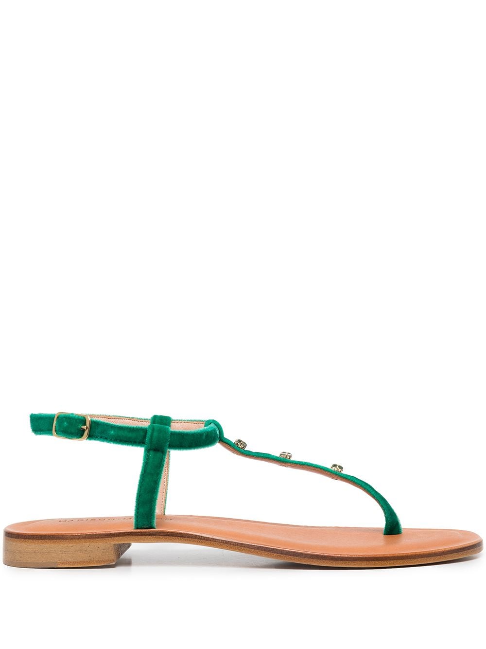 Madison.Maison embellished leather thong sandals - Green von Madison.Maison