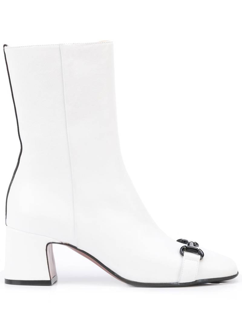 Madison.Maison horsebit leather boots - White von Madison.Maison