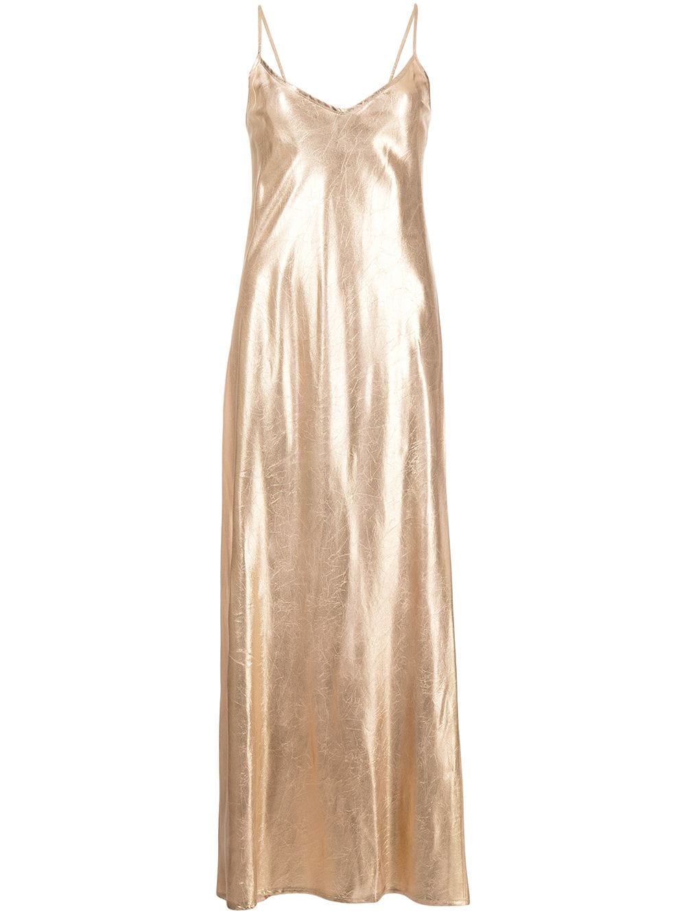 Madison.Maison metallic-effect slip dress - Gold von Madison.Maison