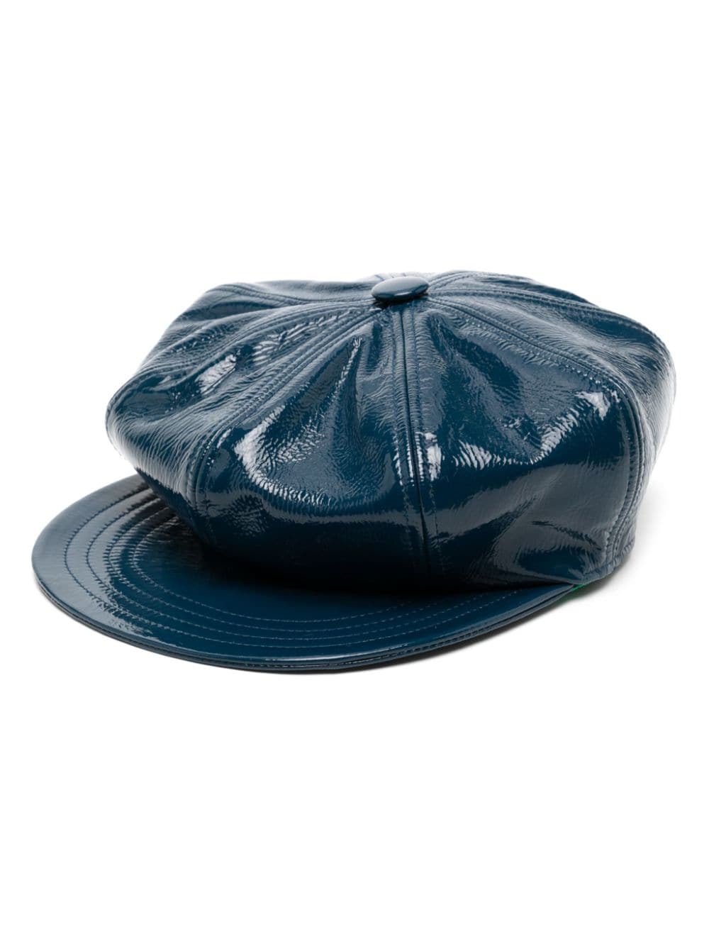 Madison.Maison patent leather baker boy hat - Blue von Madison.Maison