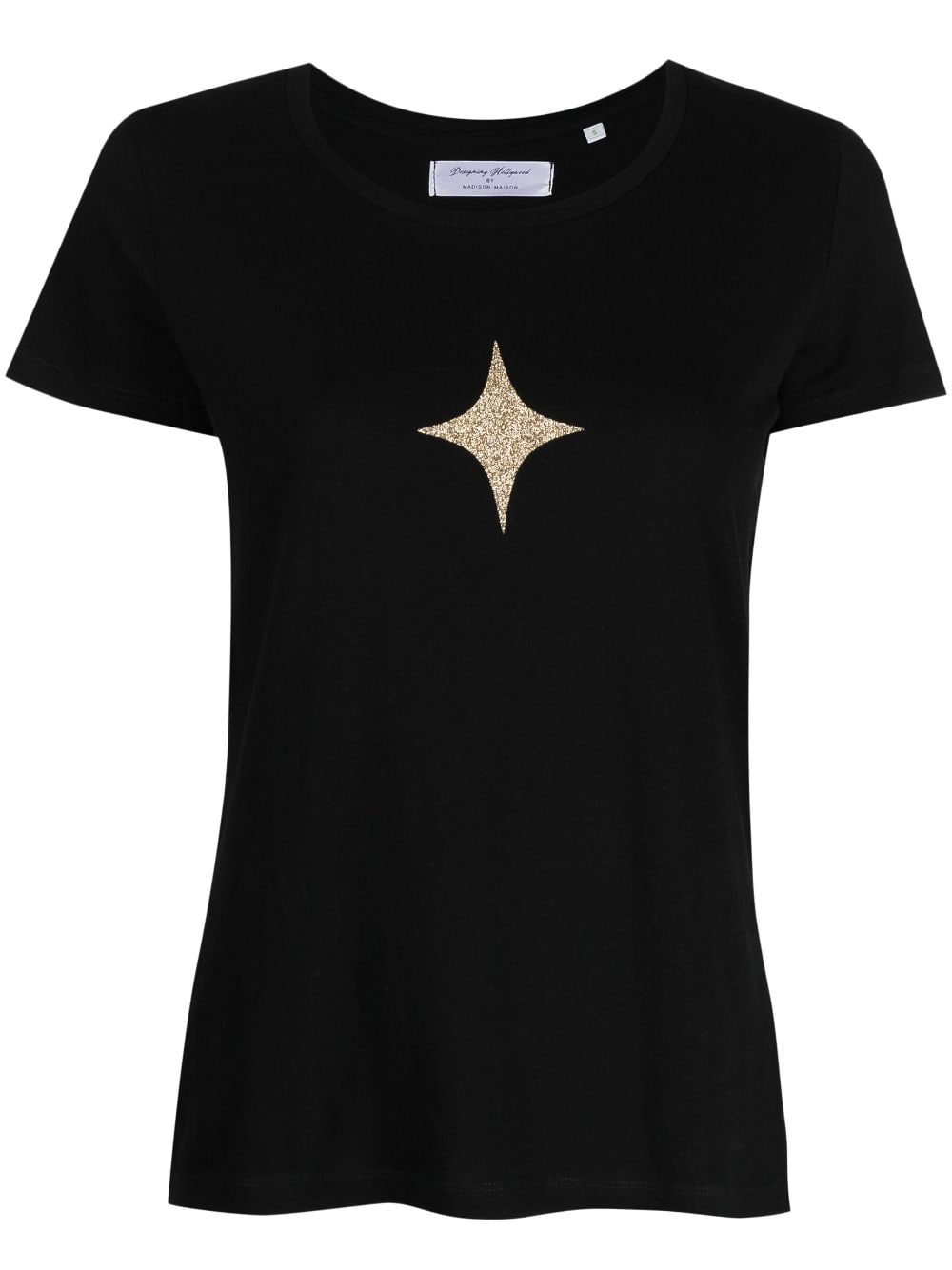 Madison.Maison star-print cotton-jerseyT-shirt - Black von Madison.Maison