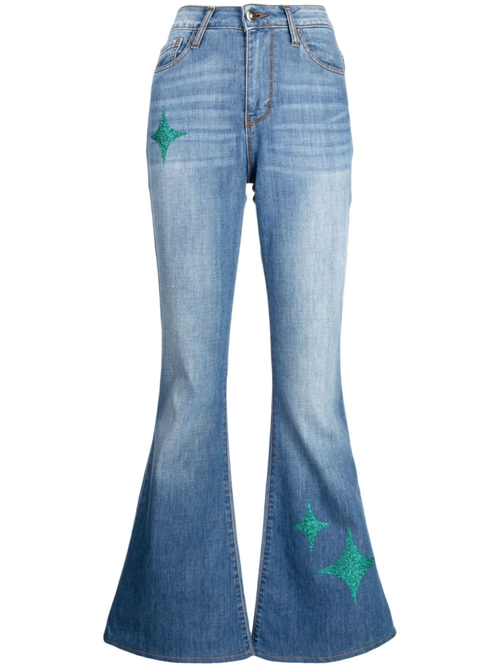 Madison.Maison star-print high-rise flared jeans - Blue von Madison.Maison