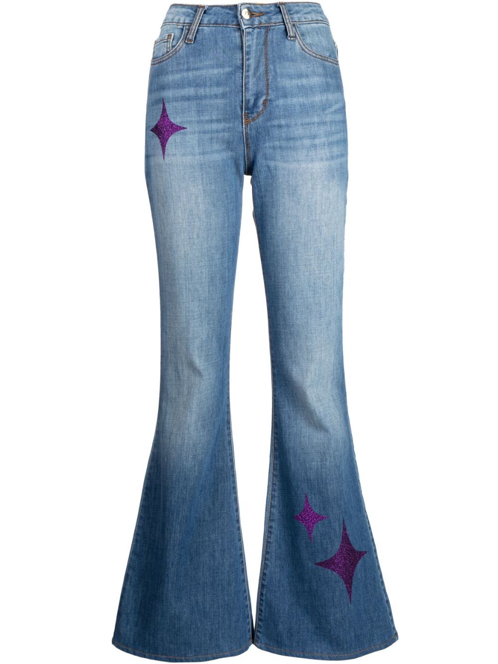 Madison.Maison star-print high-rise flared jeans - Blue von Madison.Maison