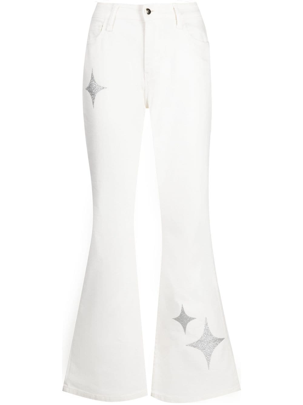 Madison.Maison star-print high-rise flared jeans - White von Madison.Maison