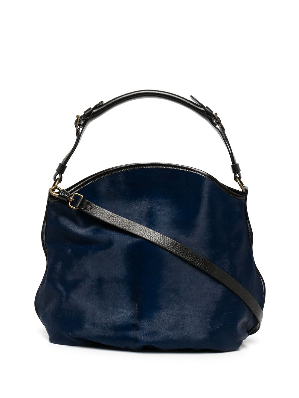 Madison.Maison two-tone calf hair shoulder bag - Blue von Madison.Maison