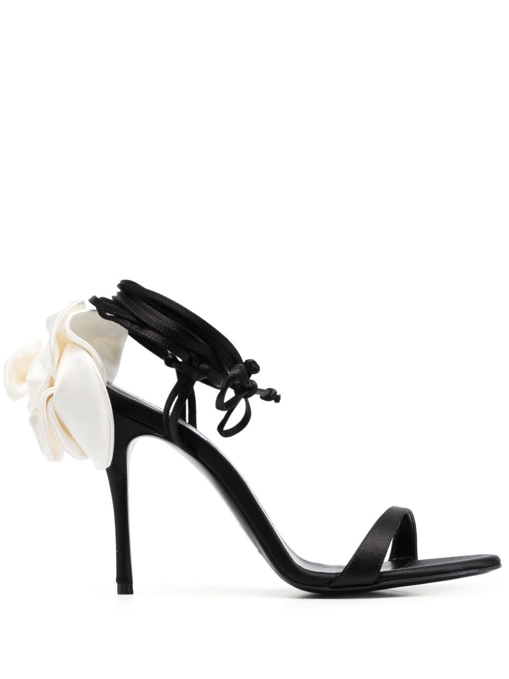 Magda Butrym 105mm flower-appliqué sandals - Black von Magda Butrym