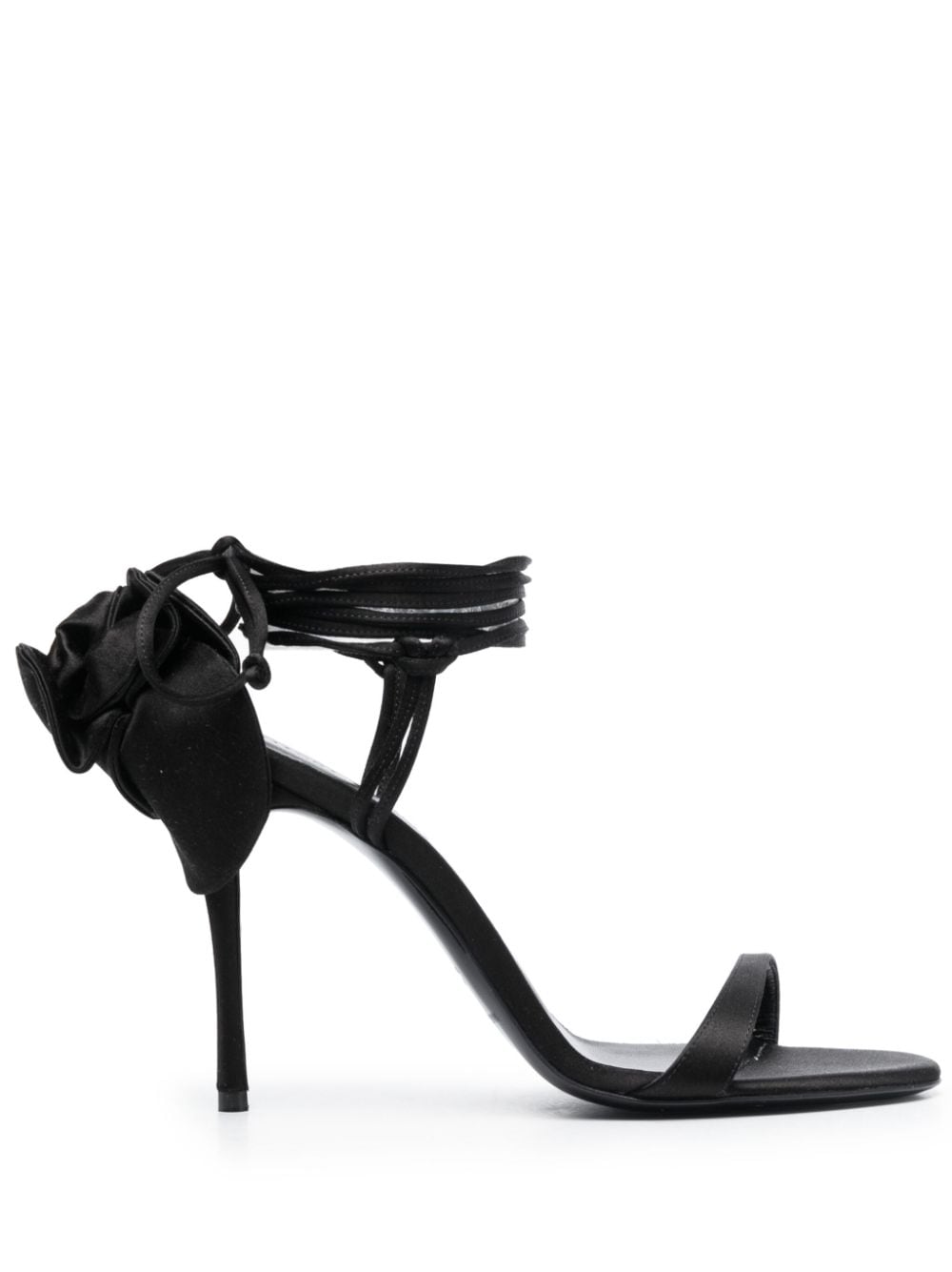 Magda Butrym 110mm flower satin sandals - Black von Magda Butrym