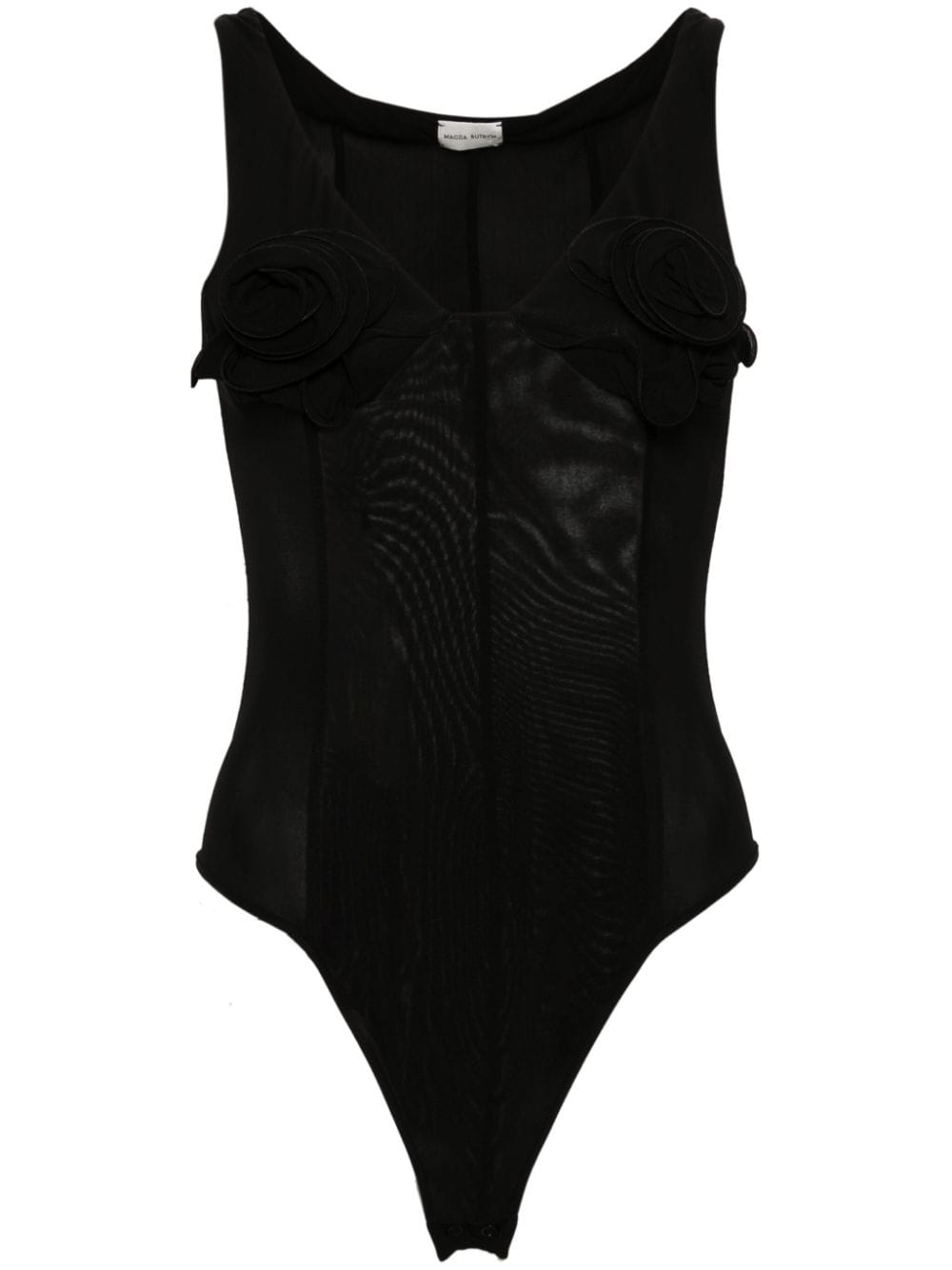 Magda Butrym floral-appliqué bodysuit - Black von Magda Butrym