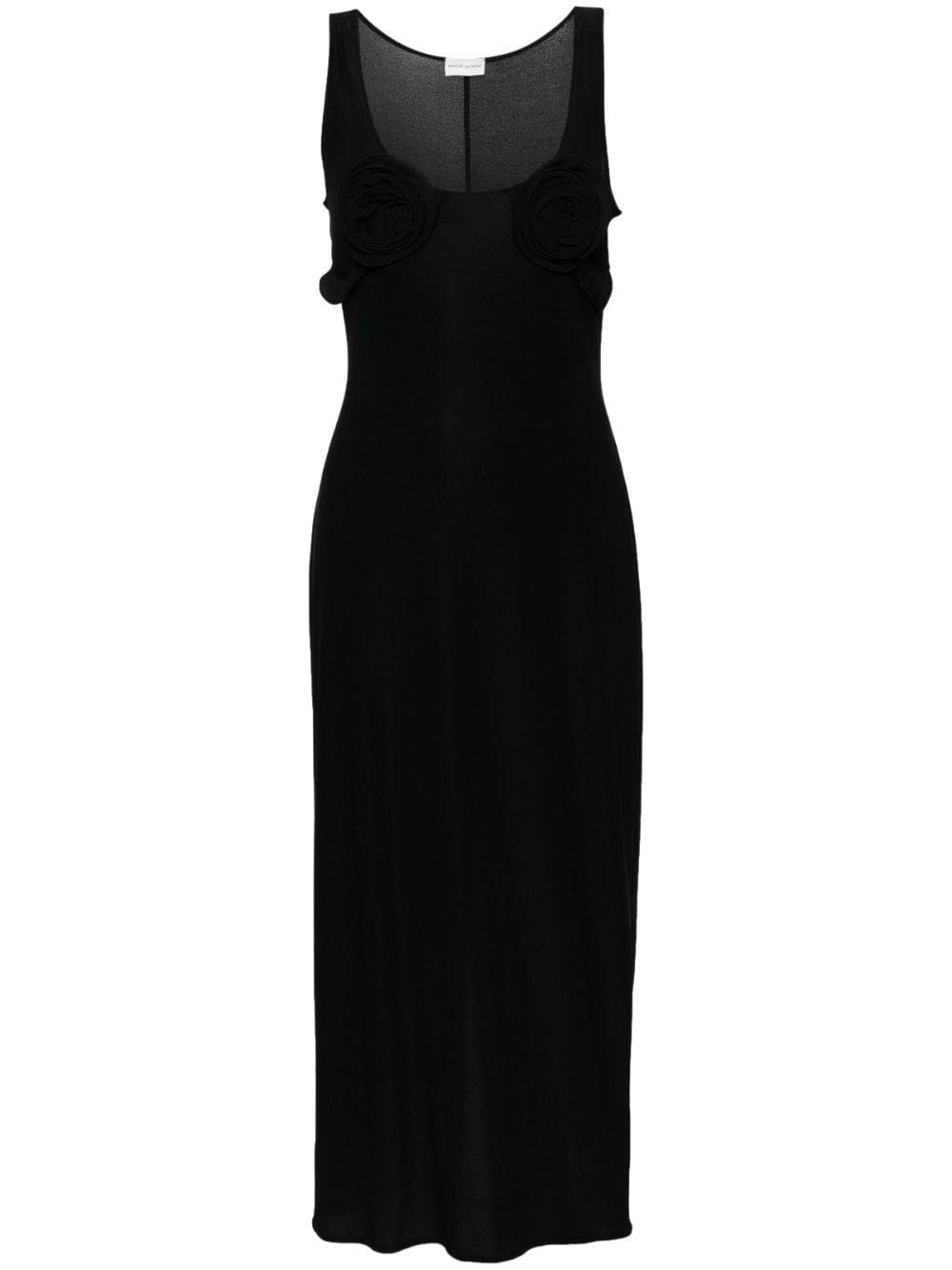 Magda Butrym floral-appliqué midi dress - Black von Magda Butrym