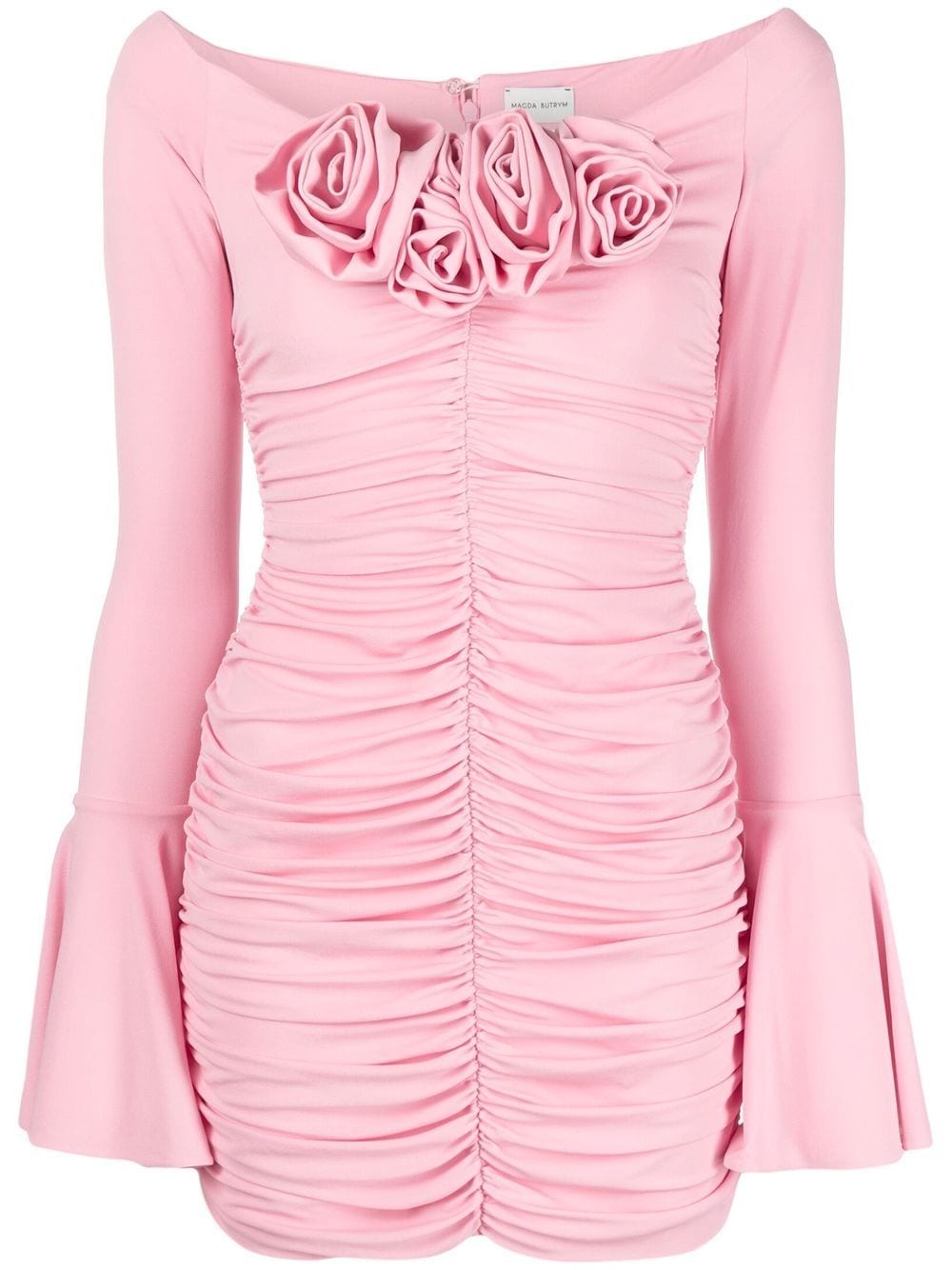 Magda Butrym floral-appliqué ruched mini dress - Pink von Magda Butrym