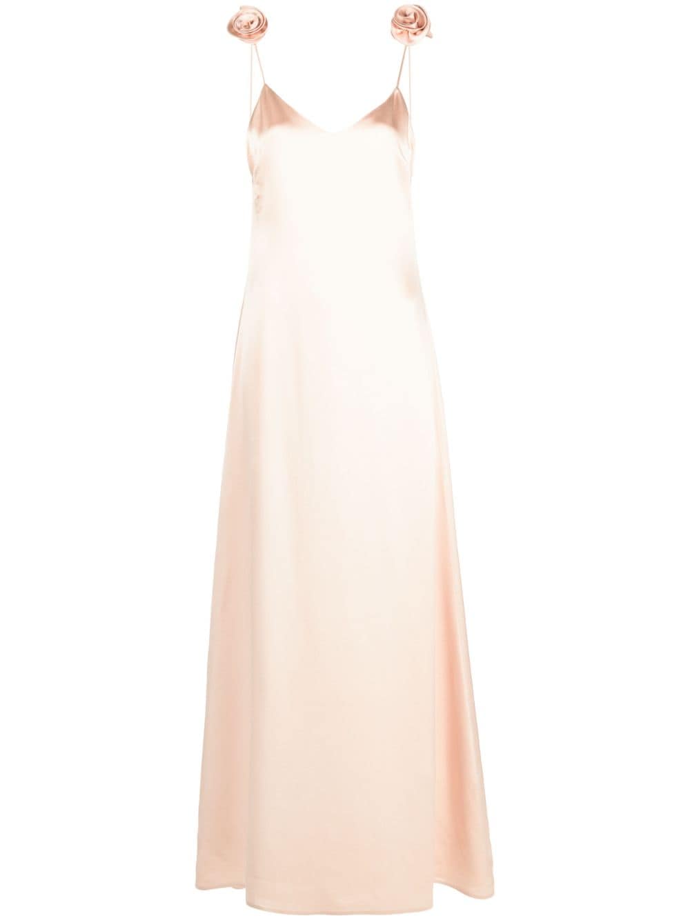 Magda Butrym floral-appliqué silk maxi dress - Neutrals von Magda Butrym