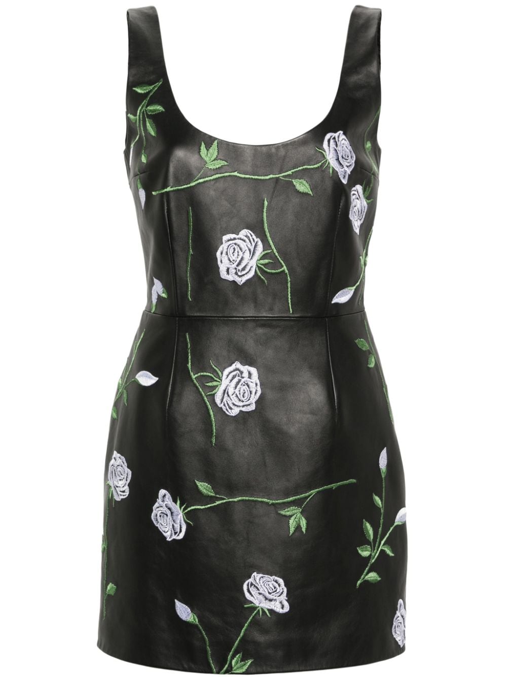 Magda Butrym floral-embroidered leather mini dress - Black von Magda Butrym