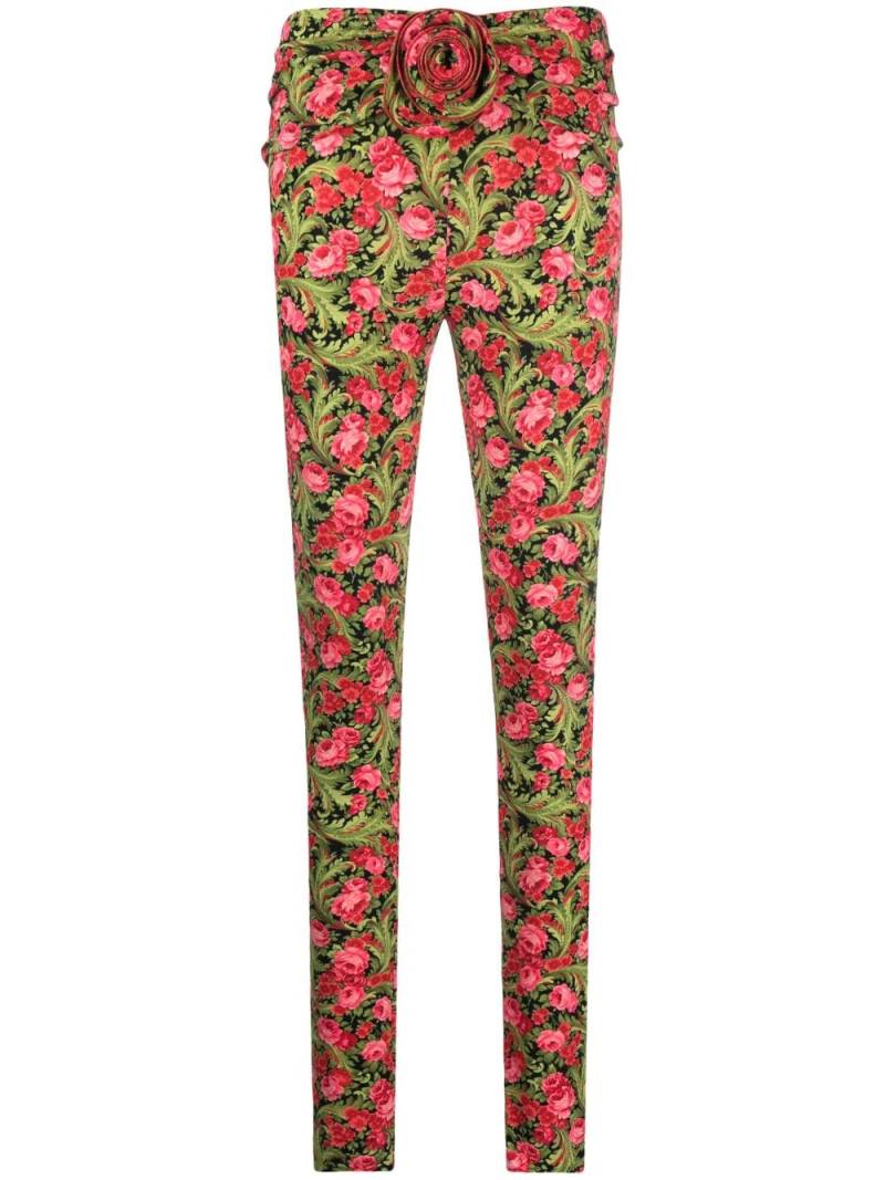 Magda Butrym floral-print skinny trousers - Green von Magda Butrym